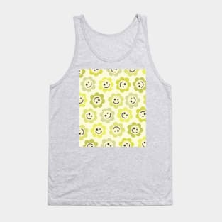 Yellow Flower Happy Faces Tank Top